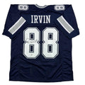 Autographed/Signed Michael Irvin Dallas Blue Football Jersey JSA COA
