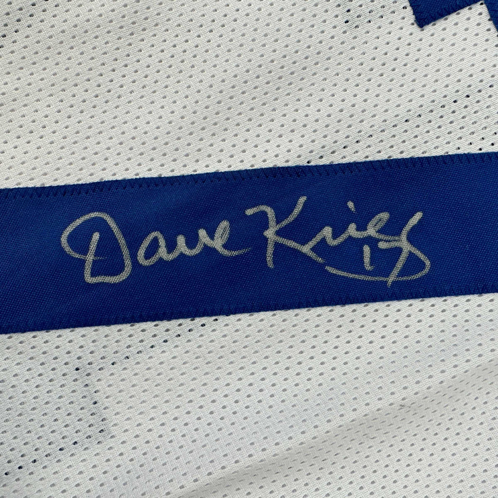 Autographed/Signed David Krieg Seattle White Football Jersey JSA COA