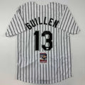 Autographed/Signed Ozzie Guillen Chicago Pinstripe Baseball Jersey JSA COA