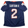 Autographed/Signed Patrick Surtain II Denver Blue Football Jersey JSA COA #2