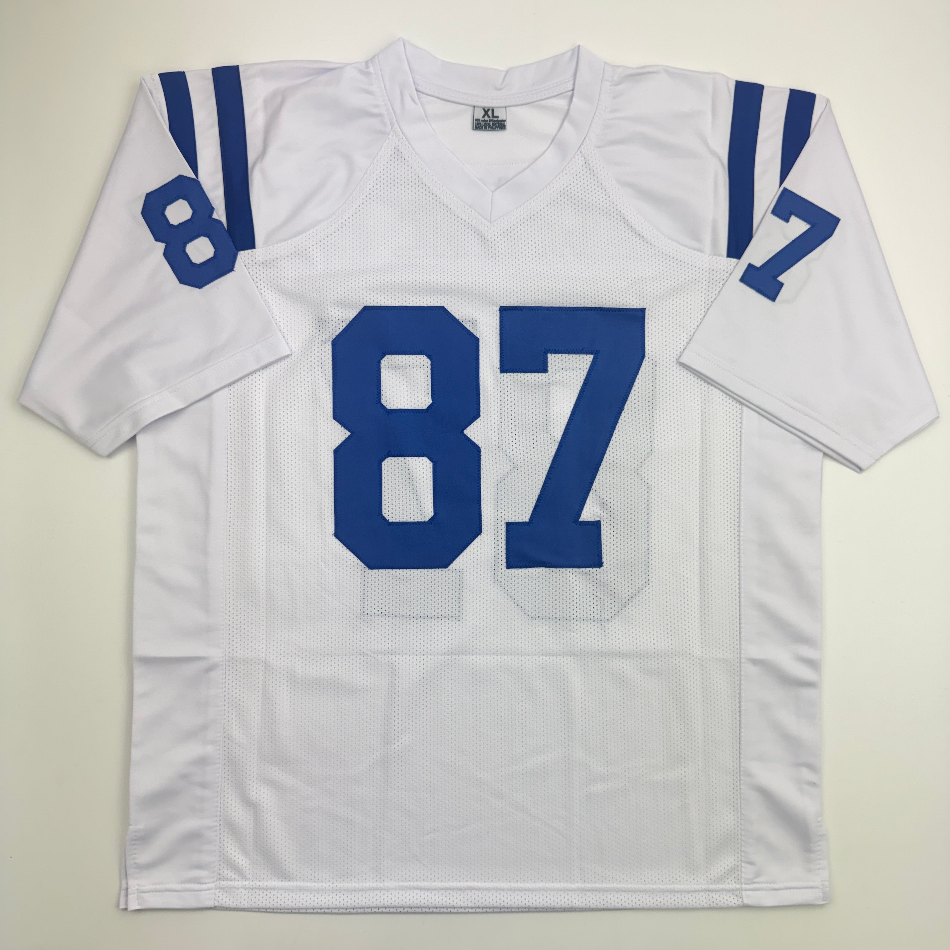 Autographed/Signed Reggie Wayne Indianapolis White Football Jersey JSA COA