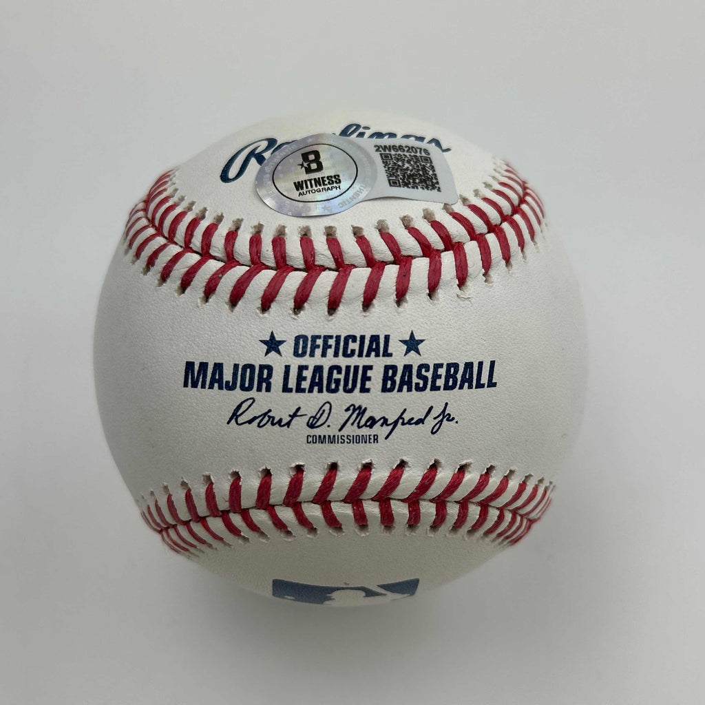 Autographed/Signed Dwight Doc Gooden 86 WSC Rawlings Official Major League ROML Baseball Beckett BAS COA