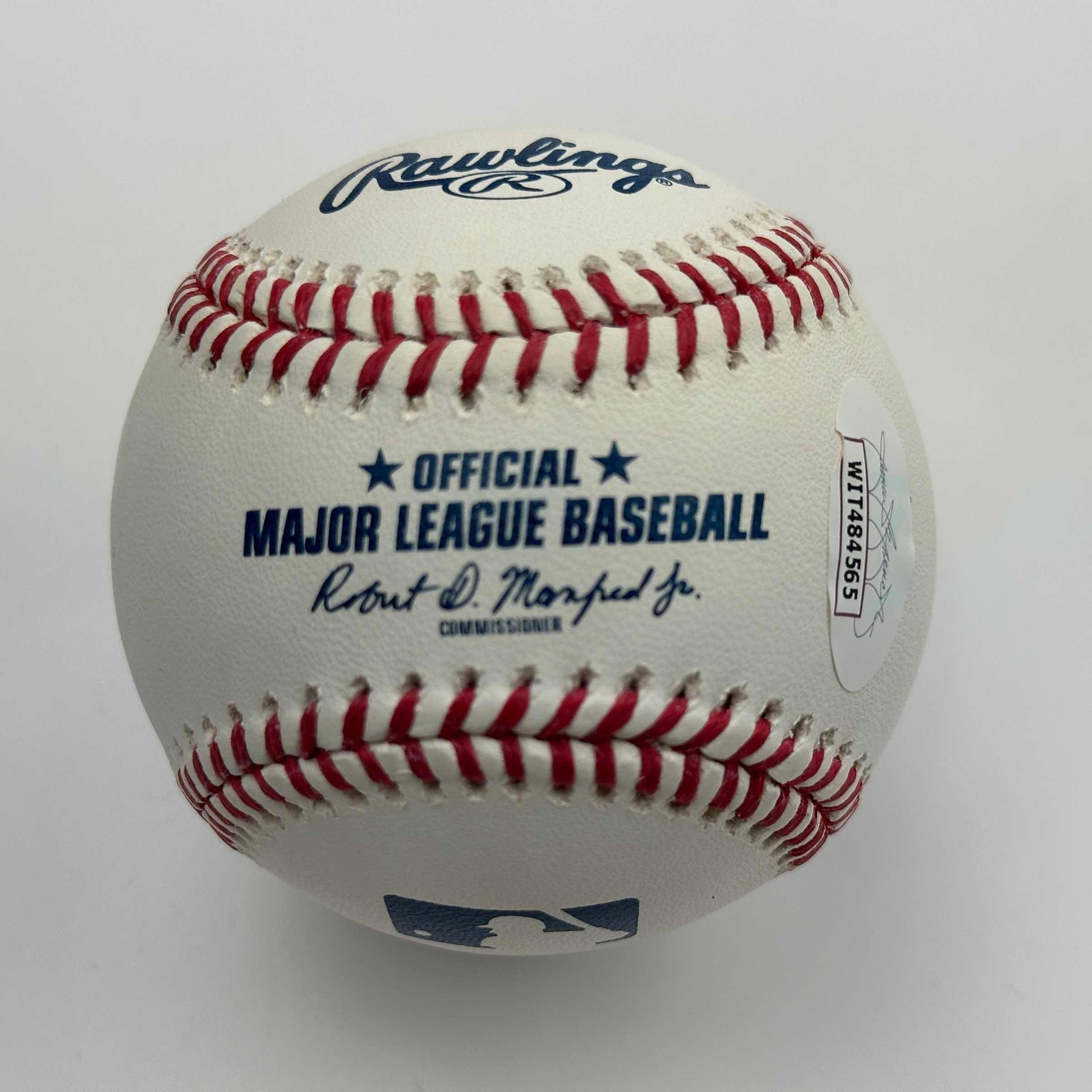Autographed/Signed John Rocker 99 NL Champs Rawlings Official Major League ROML Baseball JSA COA