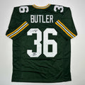 Autographed/Signed Leroy Butler HOF 2022 Green Bay Green Football Jersey JSA COA