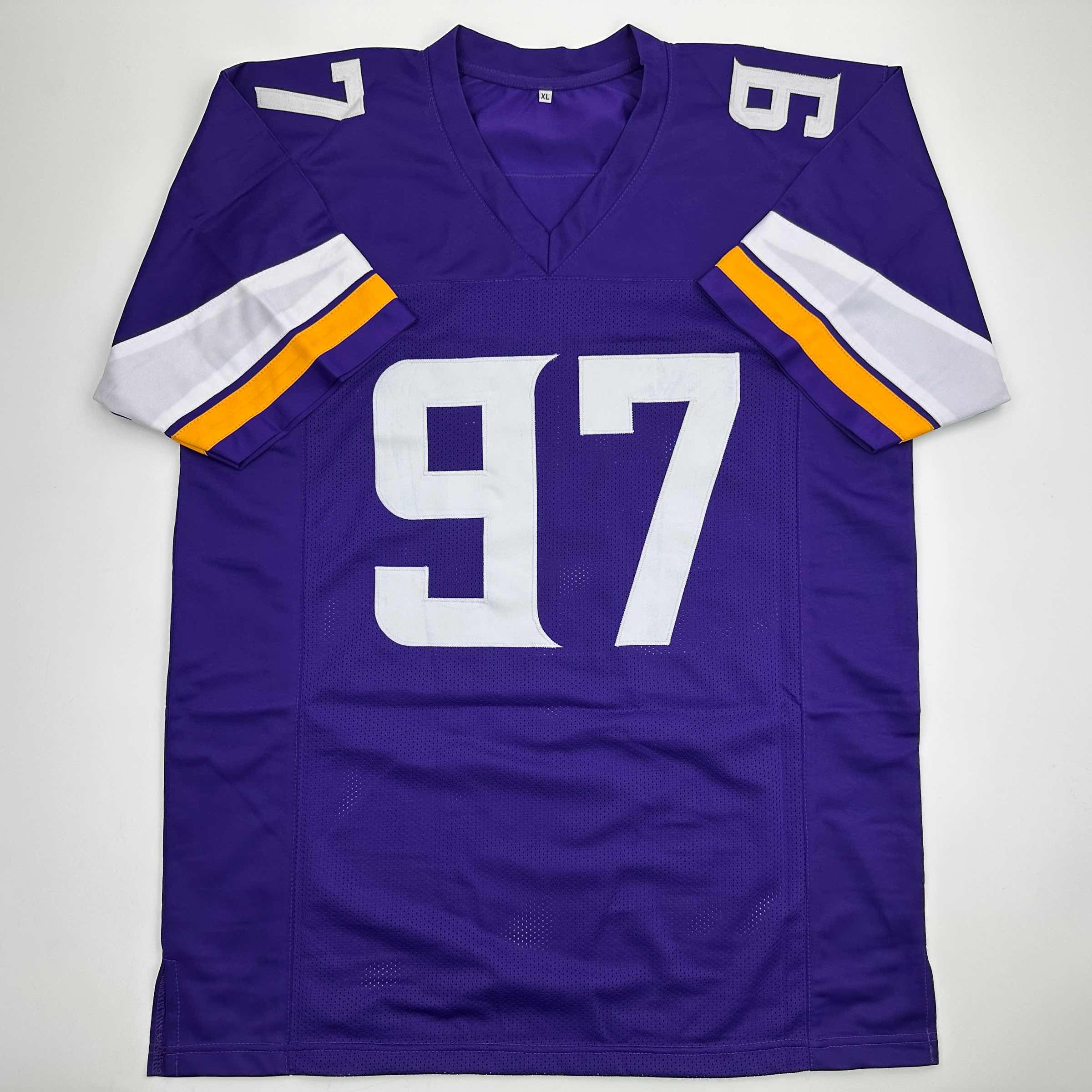 Autographed/Signed Everson Griffen Minnesota Purple Football Jersey JSA COA
