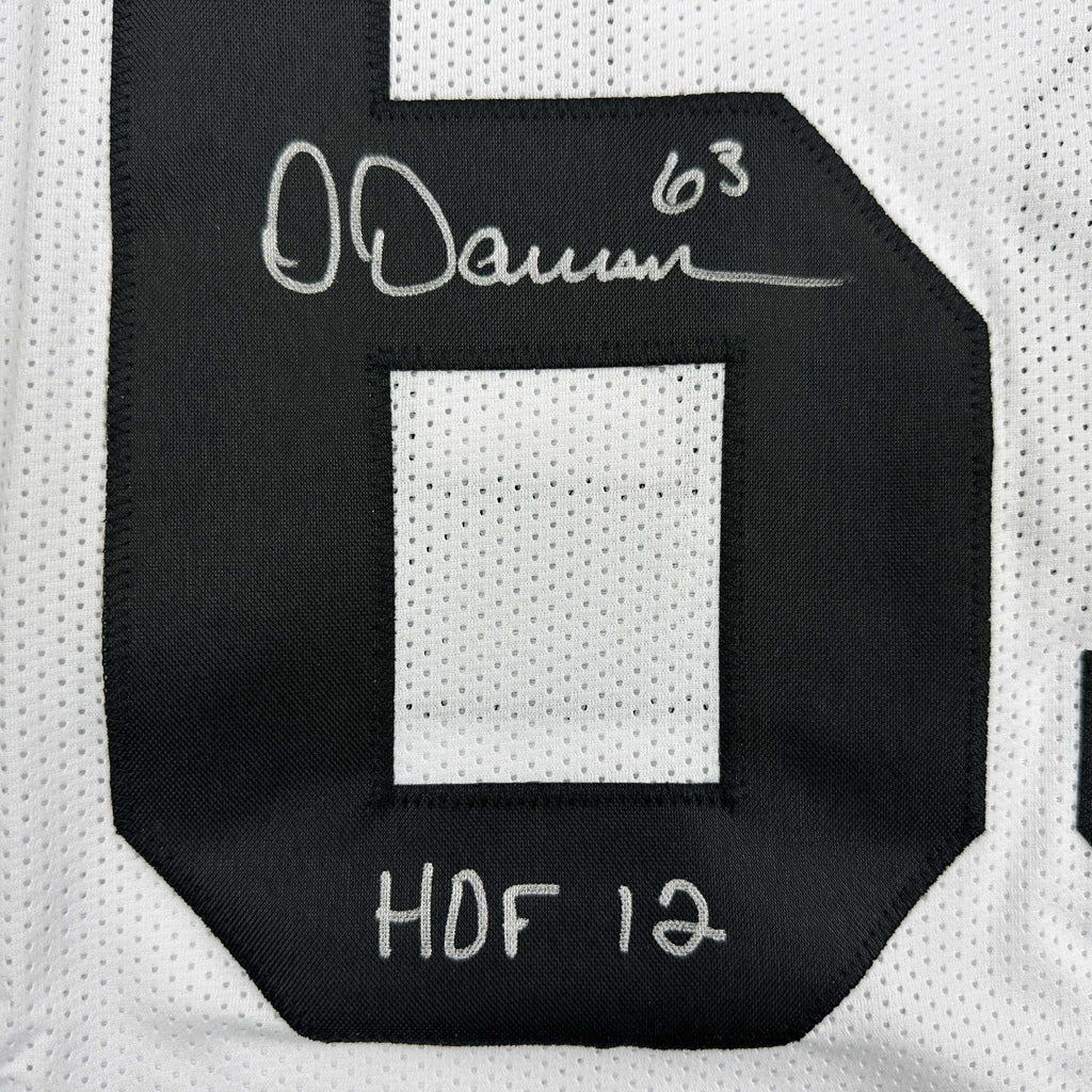 Autographed/Signed Dermontti Dawson HOF 12 Pittsburgh White Football Jersey JSA COA