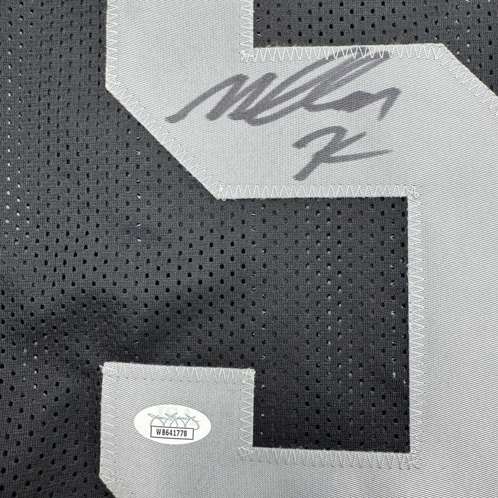 Autographed/Signed Malcolm Koonce Las Vegas Oakland Black Football Jersey JSA COA