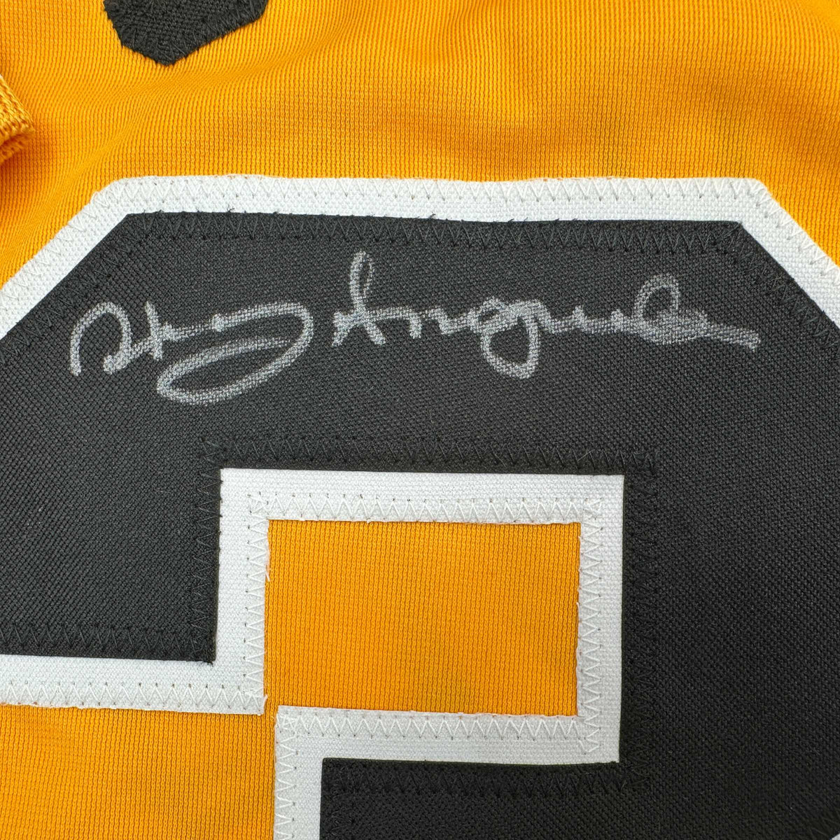 Autographed/Signed Manny Sanguillen Pittsburgh Yellow Baseball Jersey JSA COA