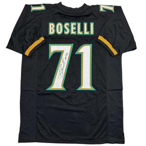Autographed/Signed Tony Boselli HOF 22 Jacksonville Black Football Jersey Beckett BAS COA