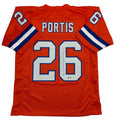 Autographed/Signed Clinton Portis Denver Retro Orange Football Jersey Beckett BAS COA