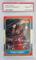 Graded 1986 Fleer Charles Barkley #7 Rookie RC Basketball Card PSA 8 NM-MT