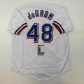 Autographed/Signed Jacob DeGrom Texas White Baseball Jersey JSA COA