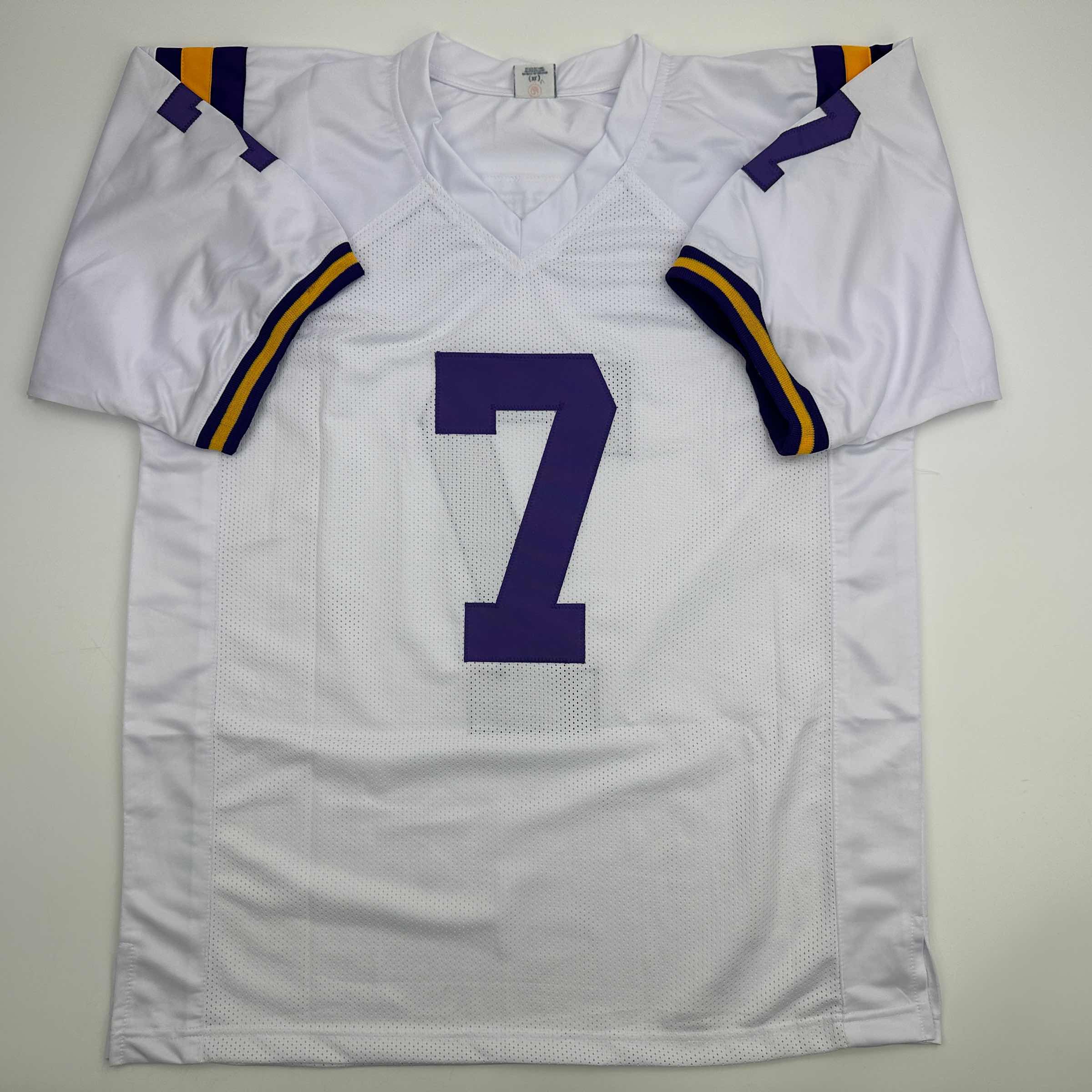 Autographed/Signed Patrick Peterson LSU White College Football Jersey JSA COA