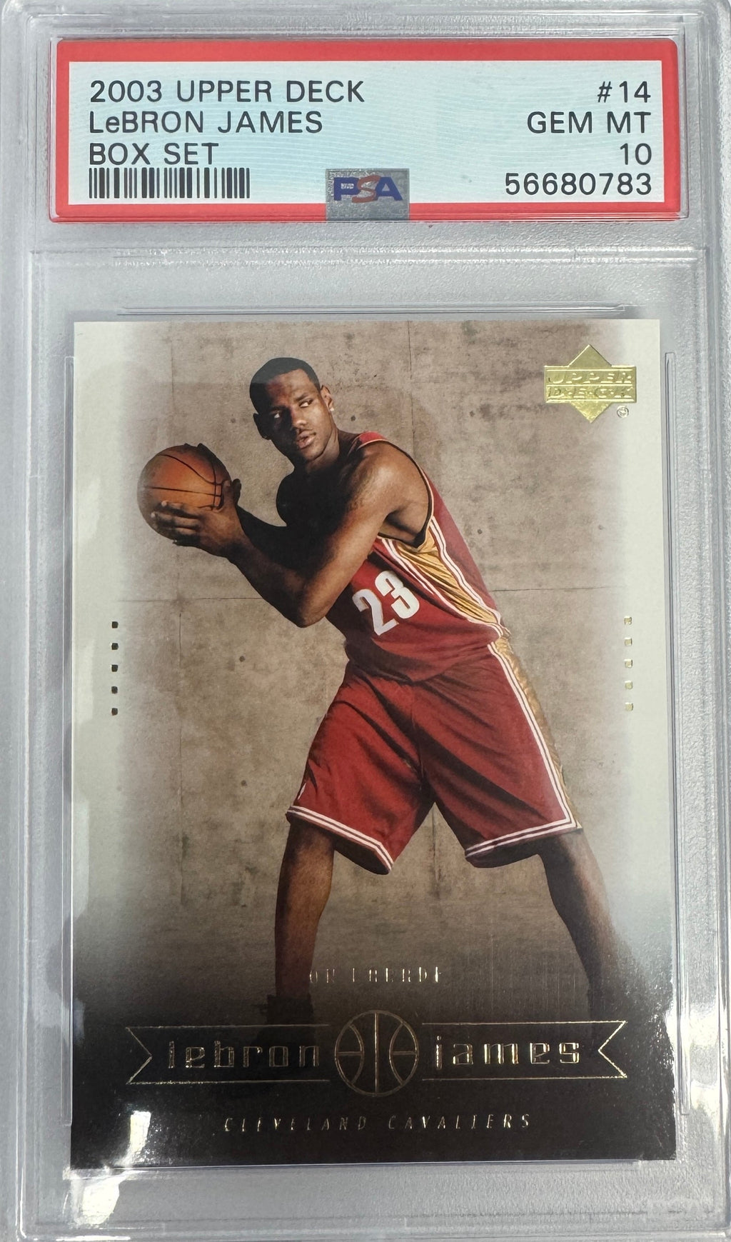 Graded 2003-04 Upper Deck LeBron James #14 Box Set Rookie RC Basketball Card PSA 10 Gem Mint