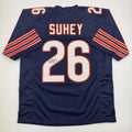 Autographed/Signed Matt Suhey Chicago Blue Football Jersey JSA COA