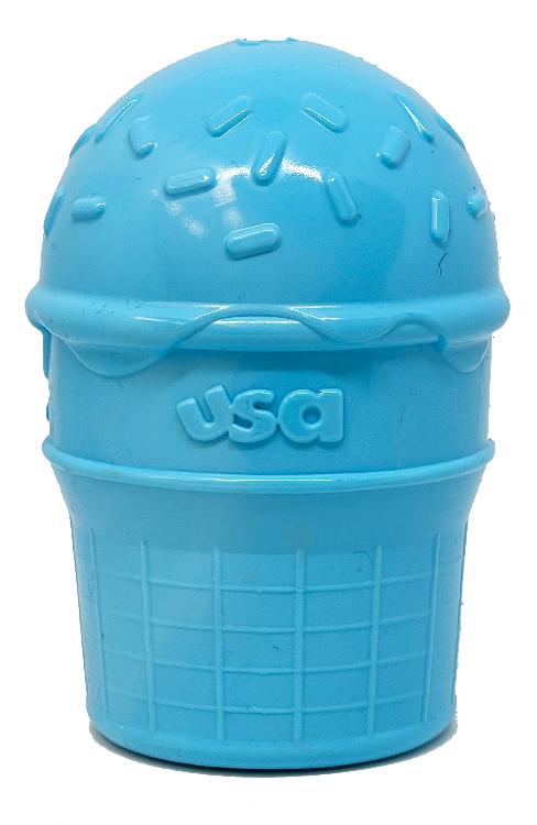 Ice Cream Cone Rubber Dog Chew Toy for Power Chewers | USA Made | SodaPup
