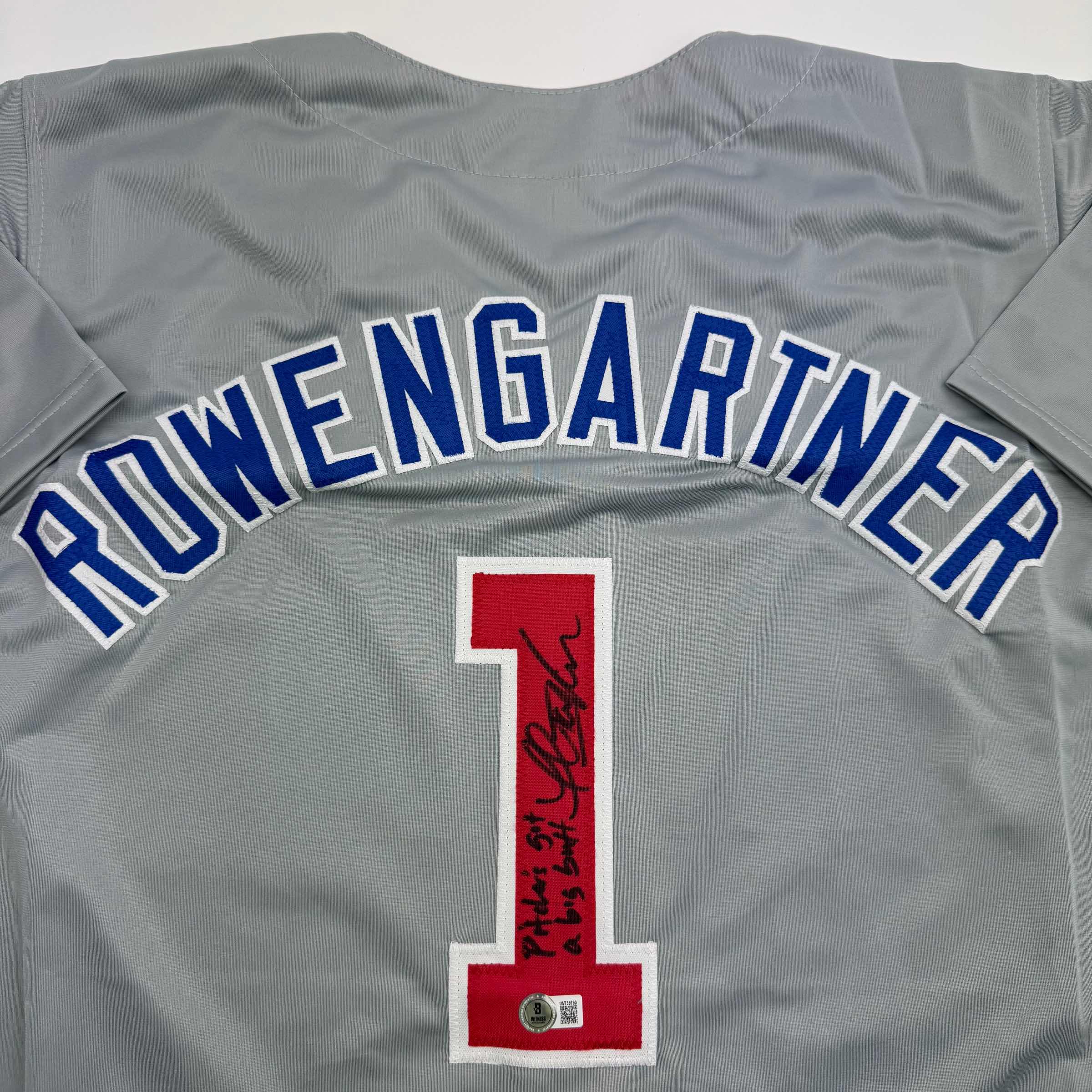 Autographed/Signed Thomas Ian Nicholas Henry Rowengartner Rookie Of The Year Chicago Grey Baseball Jersey Beckett BAS COA