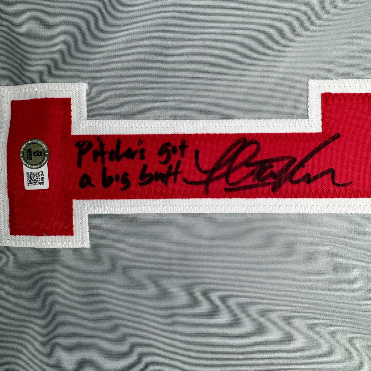 Autographed/Signed Thomas Ian Nicholas Henry Rowengartner Rookie Of The Year Chicago Grey Baseball Jersey Beckett BAS COA