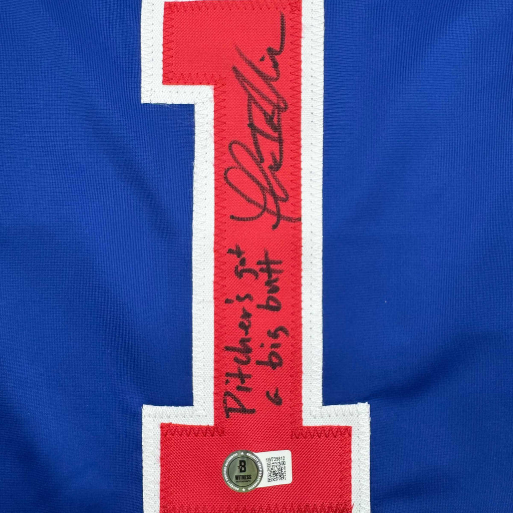 Autographed/Signed Thomas Ian Nicholas Henry Rowengartner Rookie Of The Year Chicago Blue Baseball Jersey Beckett BAS COA