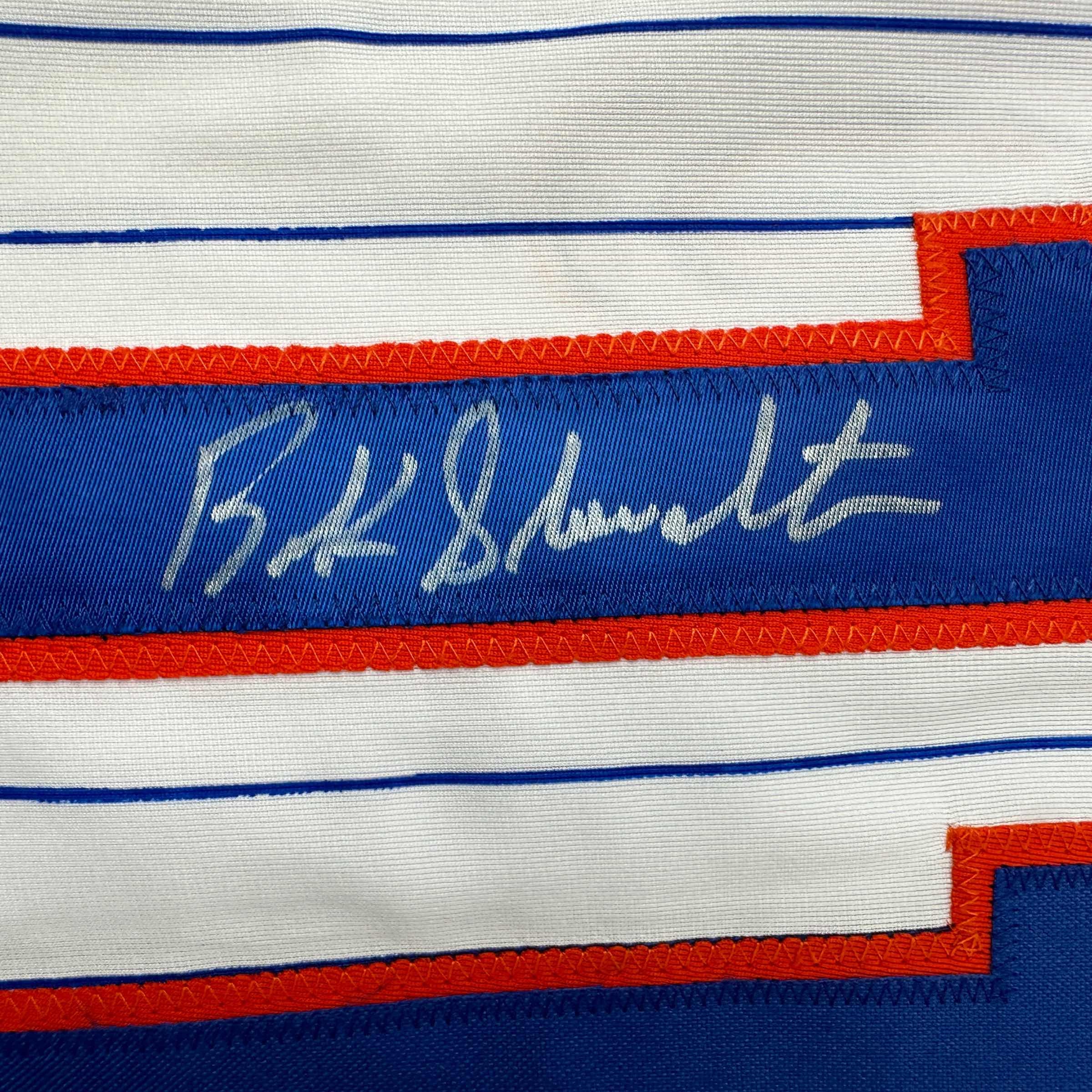 Autographed/Signed Buck Showalter New York Pinstripe Baseball Jersey Beckett BAS COA