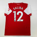 Autographed/Signed William Saliba Arsenal Red Soccer Jersey Beckett BAS COA