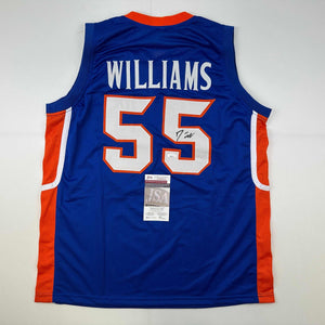 Autographed/Signed Jason Williams Florida Blue College Basketball Jersey JSA COA