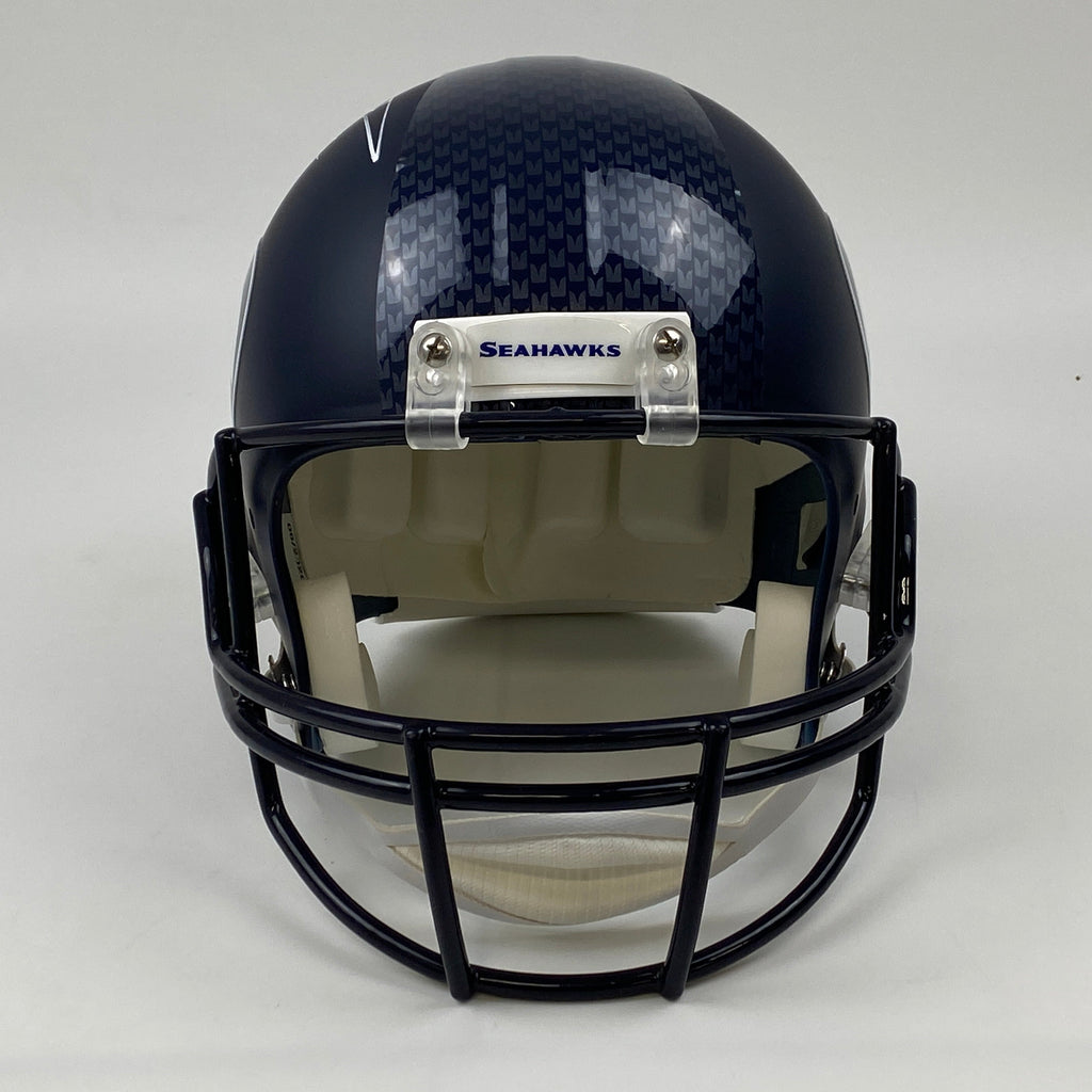 Autographed/Signed Russell Wilson Seattle Seahawks Full Size FS F/S Replica Football Helmet Beckett BAS COA