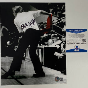 Autographed/Signed Bobby Bob Knight Chair Throw Indiana Hoosiers 8x10 College Basketball Photo Beckett BAS COA