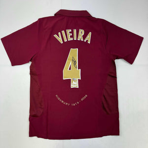 Autographed/Signed Patrick Vieira Arsenal Burgundy Soccer Jersey Beckett BAS COA