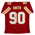 Autographed/Signed Neil Smith Kansas City Red Football Jersey JSA COA