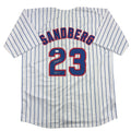 Autographed/Signed Ryne Sandberg HOF 05 Chicago White Pinstripe Baseball Jersey JSA COA