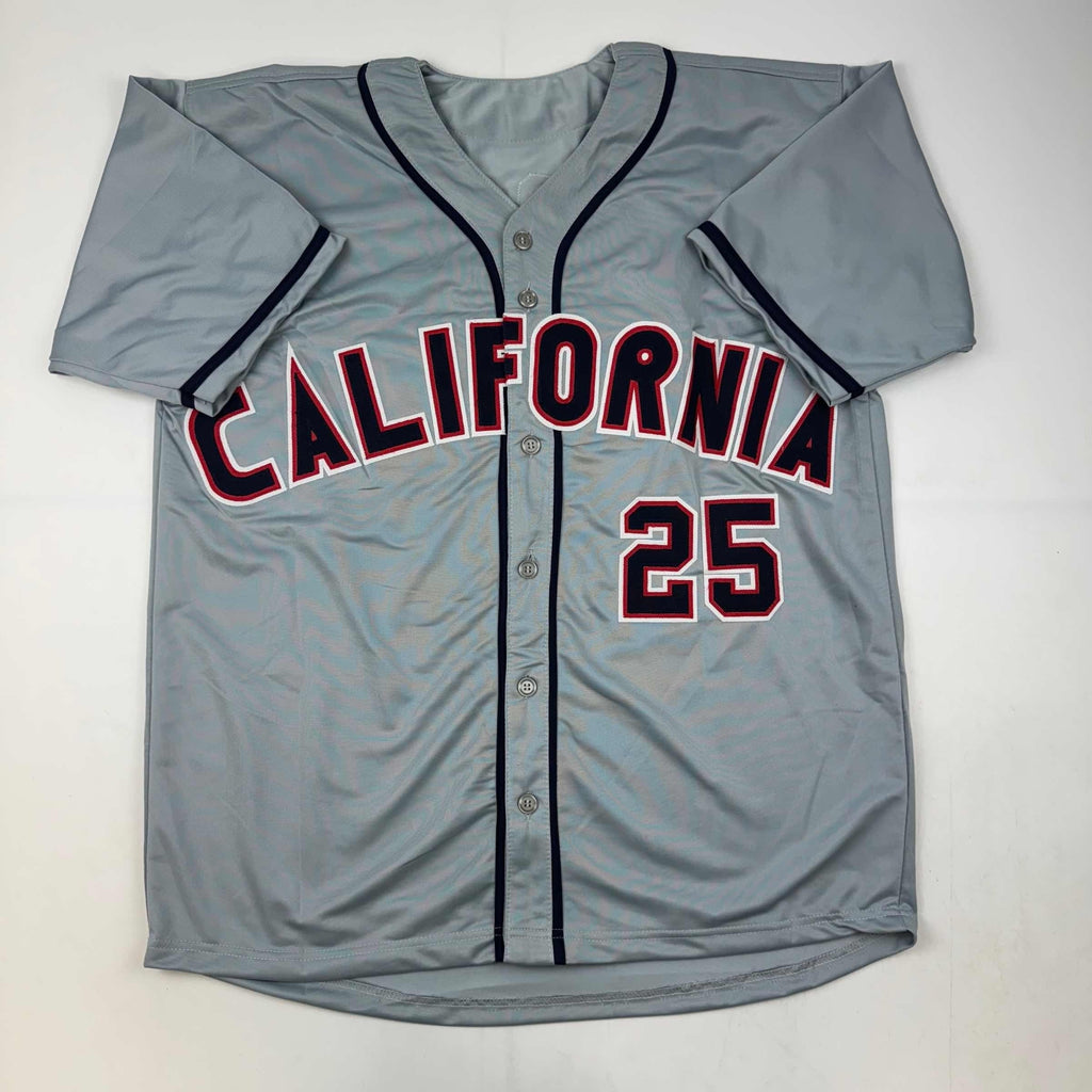 Autographed/Signed Jim Abbott California Grey Baseball Jersey Beckett BAS COA