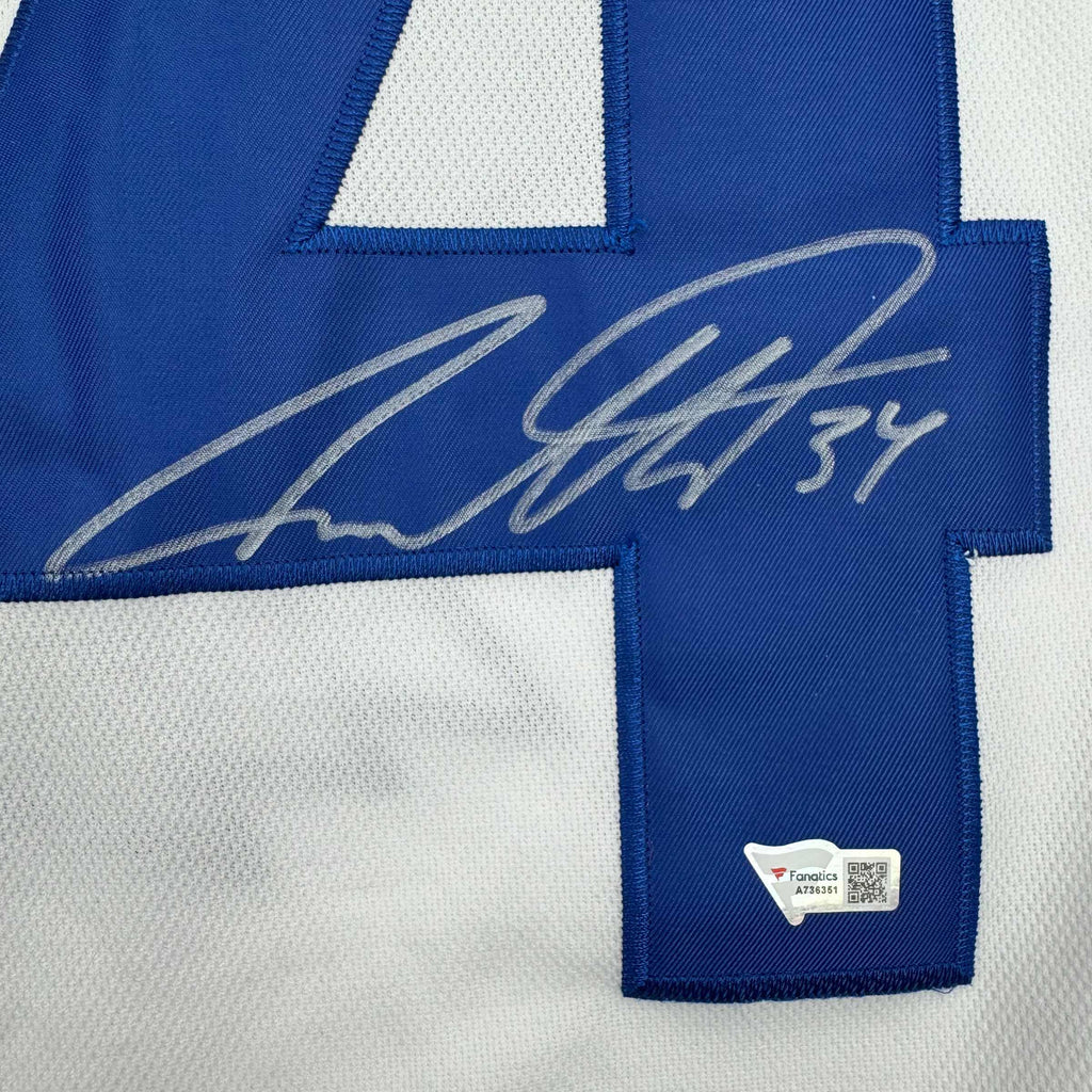Autographed/Signed Auston Matthews Toronto Maple Leafs White Hockey Jersey Fanatics COA