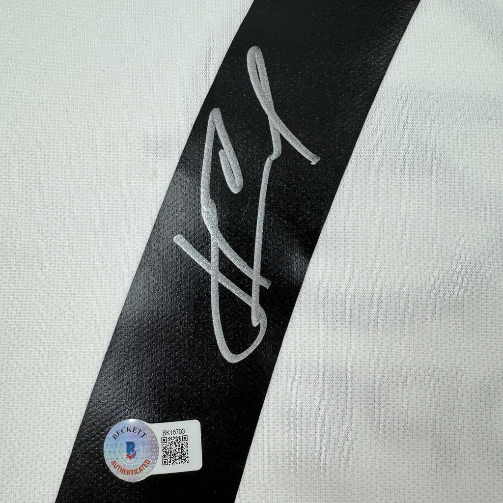Framed Autographed/Signed Andriy Shevchenko 35x39 AC Milan White Soccer Futbol Jersey Beckett BAS COA