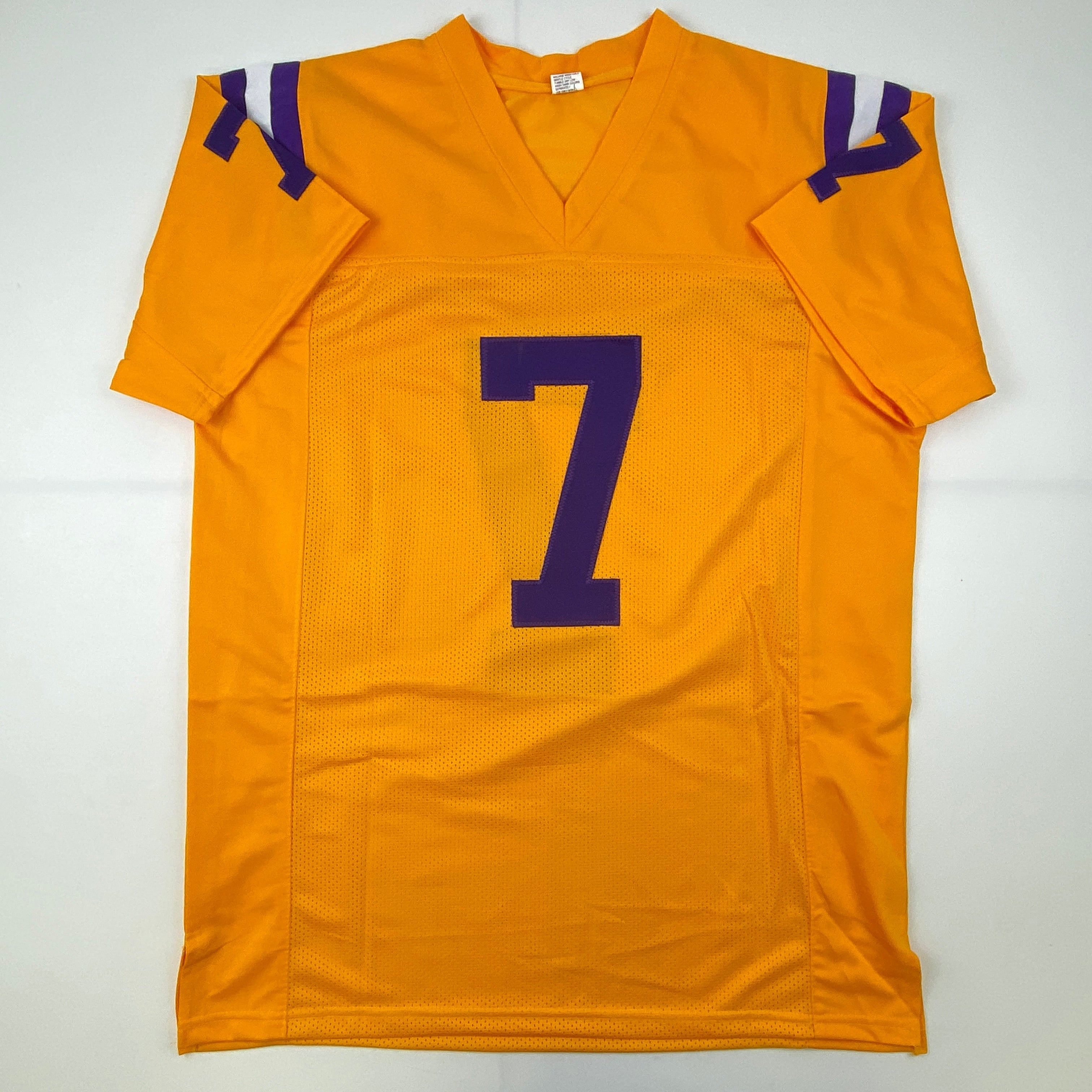 Autographed/Signed Tyrann Mathieu LSU Yellow College Football Jersey JSA COA