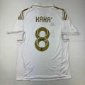 Autographed/Signed Ricardo Kaka Real Madrid White/Gold Retro Soccer Futbol Jersey Beckett BAS COA