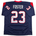 Autographed/Signed Arian Foster Houston Blue Football Jersey Beckett BAS COA