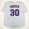 Autographed/Signed Kyle Tucker Chicago Pinstripe Baseball Jersey JSA COA
