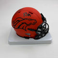 Autographed/Signed RJ R.J. Harvey Denver Broncos Speed Rave Collection Mini Football Helmet JSA COA