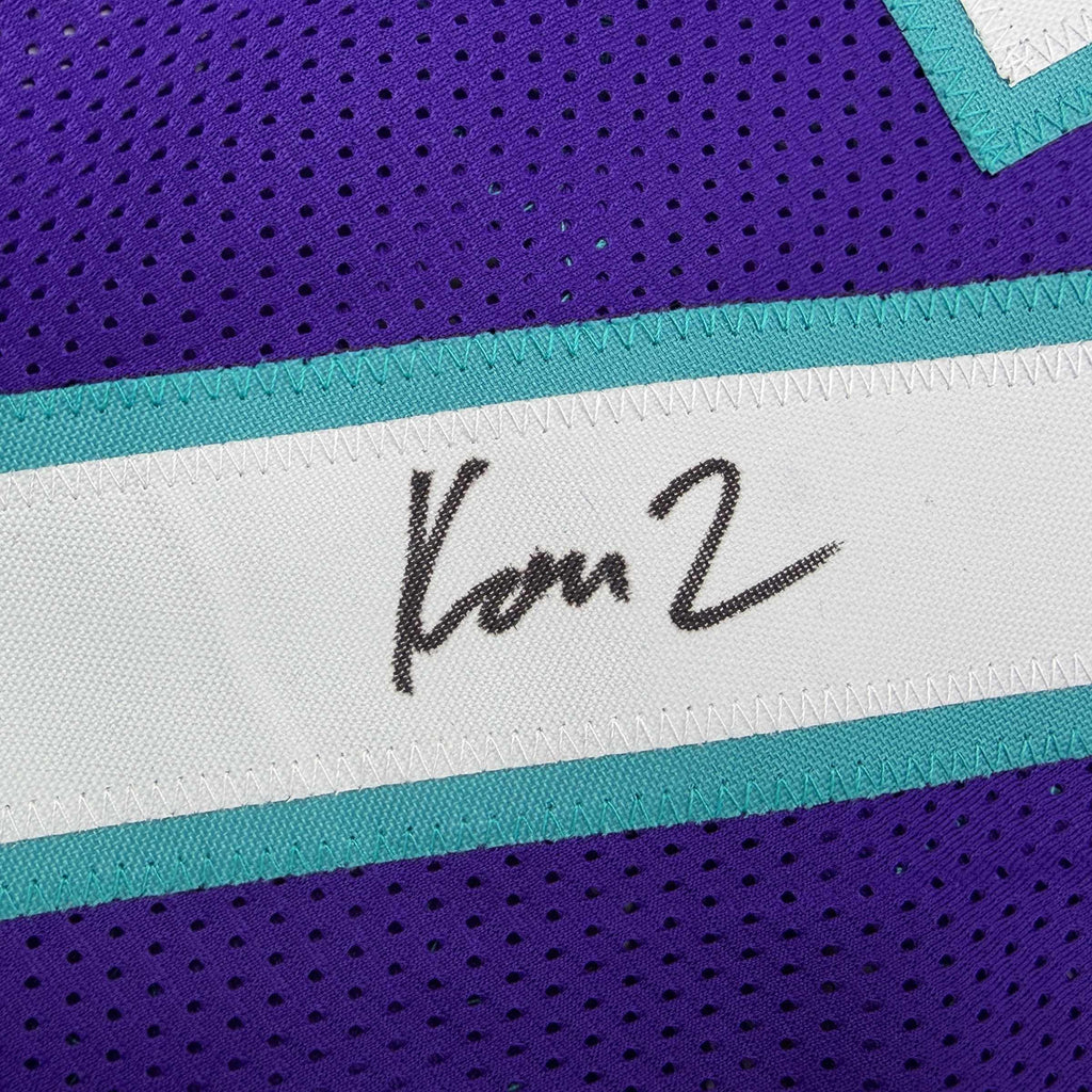 Autographed/Signed Kon Knueppel Charlotte Purple Basketball Jersey JSA COA