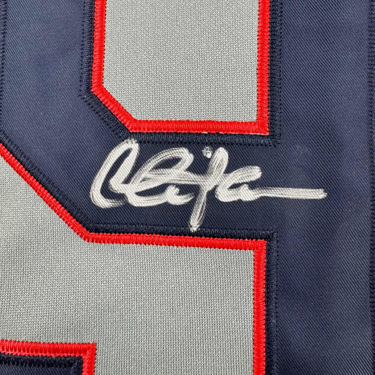 Framed Autographed/Signed Charlie Sheen Wild Thing Ricky Vaughn 35x39 Major League Movie Grey Baseball Jersey JSA COA