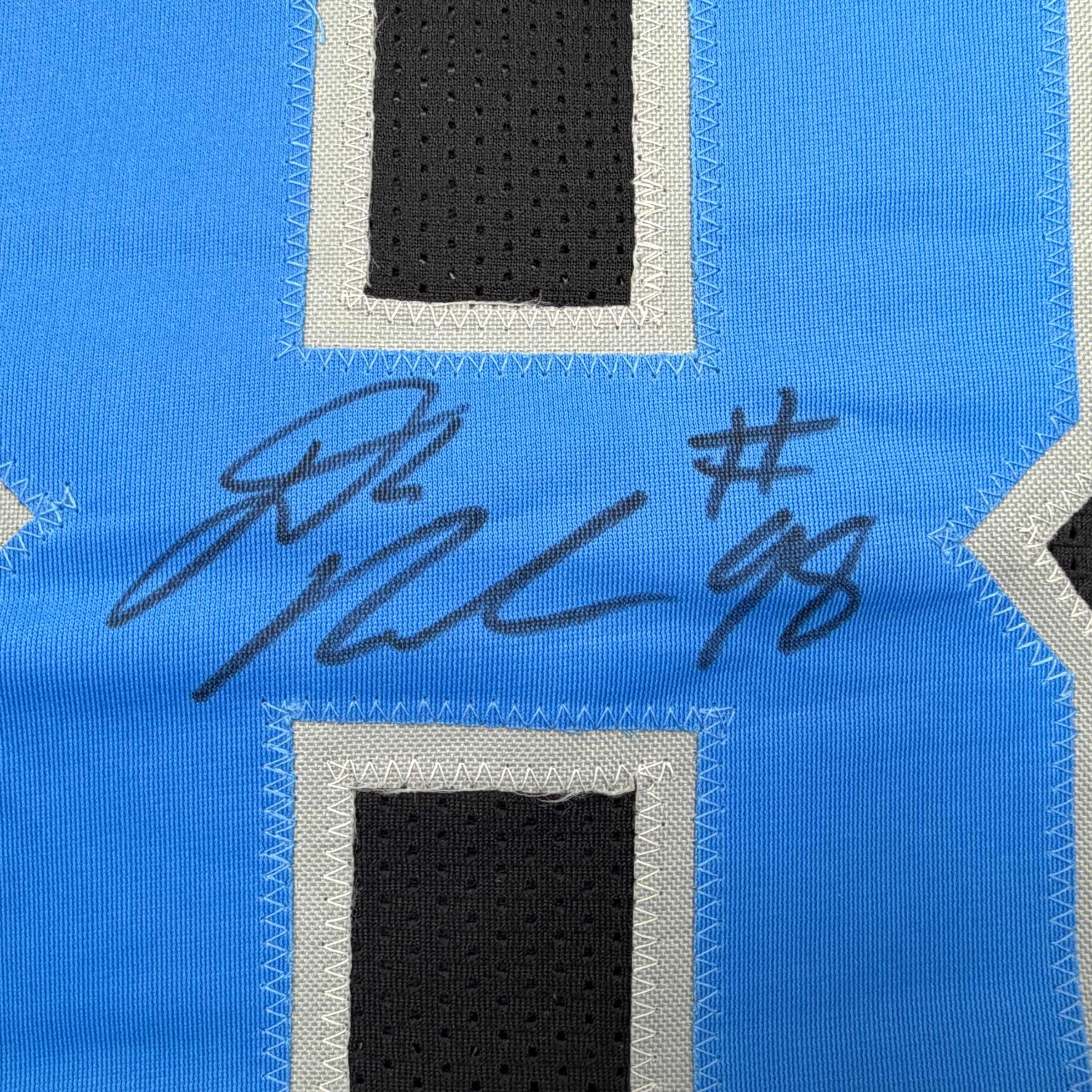 Autographed/Signed D.J. DJ Reader Detroit Black Football Jersey Beckett BAS COA