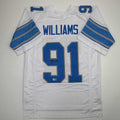 Autographed/Signed Tyleik Williams Detroit White Football Jersey Beckett BAS COA