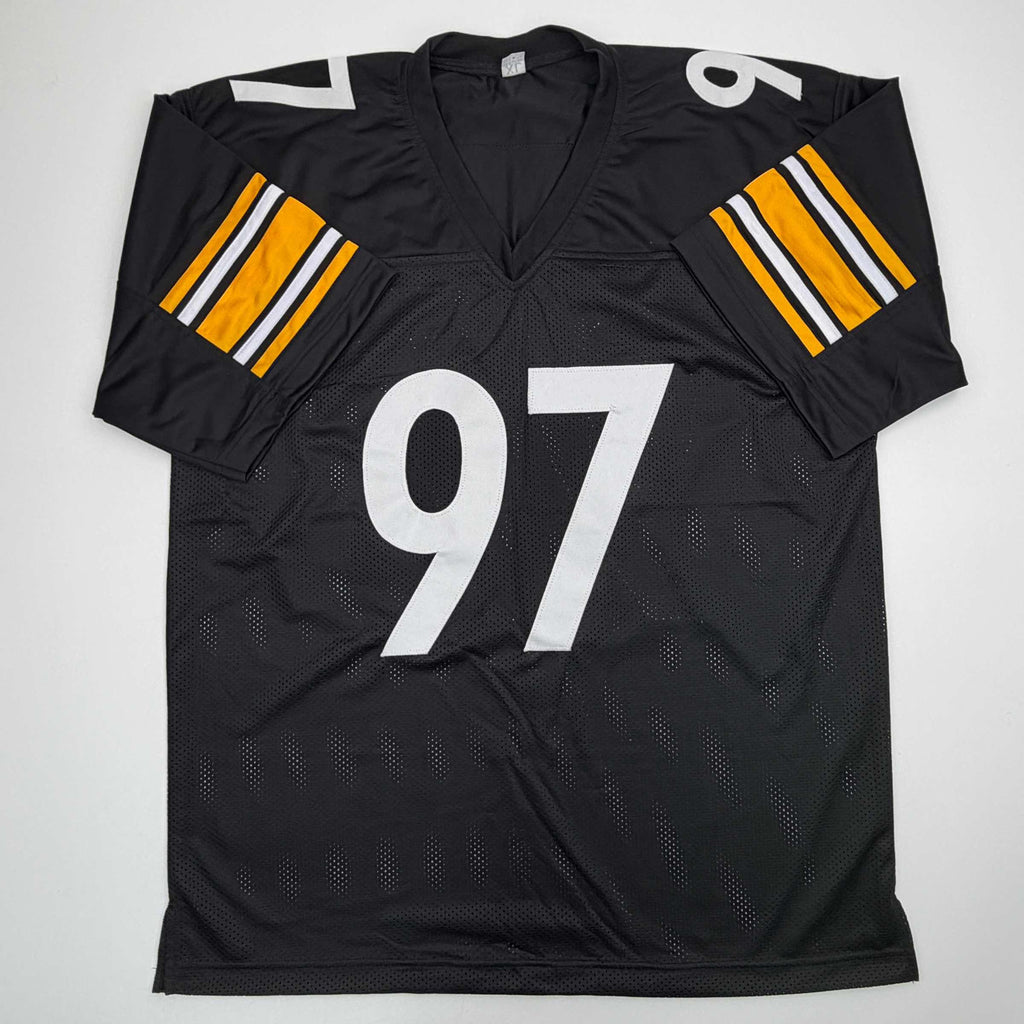 Autographed/Signed Cameron Cam Heyward Pittsburgh Black Football Jersey Beckett BAS COA