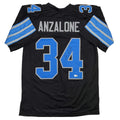 Autographed/Signed Alex Anzalone Detroit Black Football Jersey Beckett BAS COA