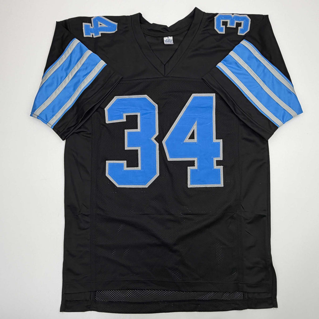 Autographed/Signed Alex Anzalone Detroit Black Football Jersey Beckett BAS COA