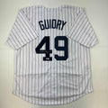 Autographed/Signed Ron Guidry New York Pinstripe Baseball Jersey Beckett BAS COA