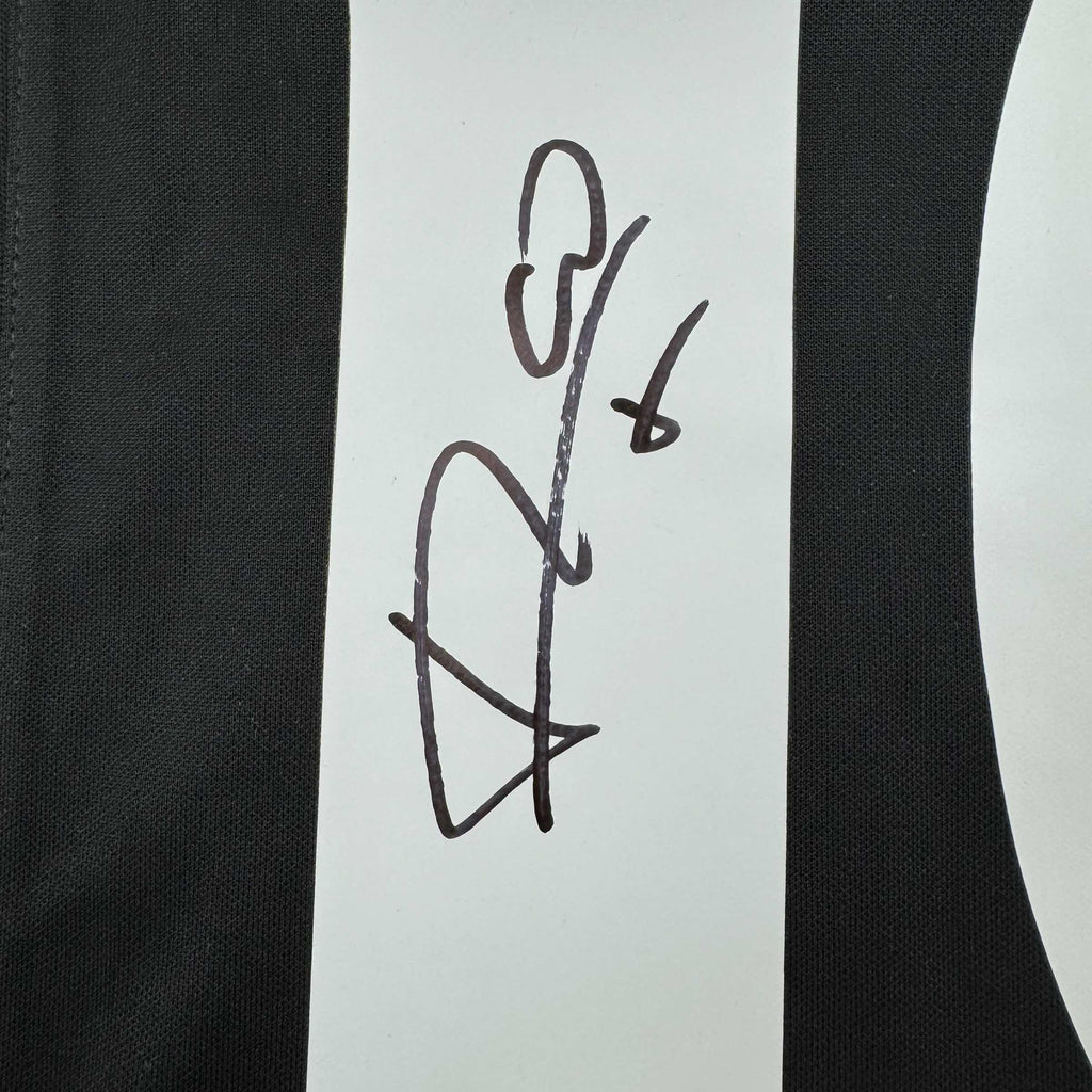 Framed Autographed/Signed Luis Figo 35x39 Real Madrid Black Soccer Jersey Beckett BAS COA