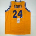 Autographed/Signed Rick Barry Golden State Yellow Basketball Jersey JSA COA