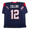 Autographed/Signed Nico Collins Houston Blue Rookie Football Jersey JSA COA